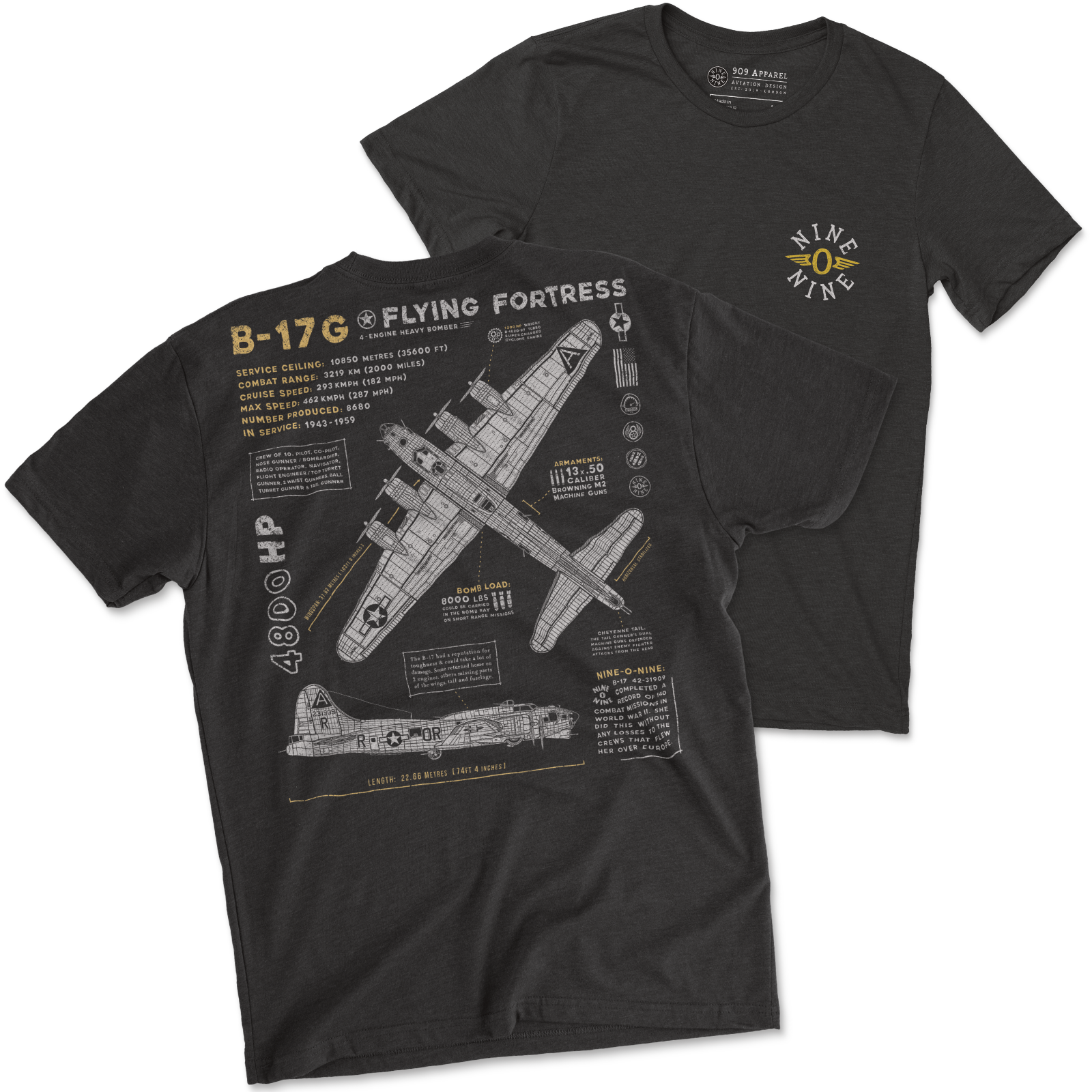 Front & Back Prints — Shop WW2 Aviation T-Shirts - Our Store — 909